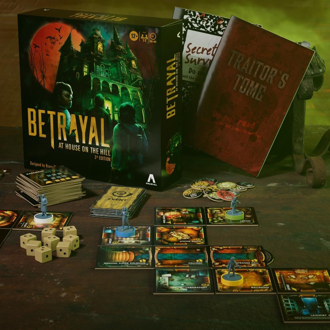 Avalon Hill Betrayal at The House on The Hill 3rd Edition Cooperative Board Game,Ages 12 and Up,3-6 Players,50 Chilling Scenarios