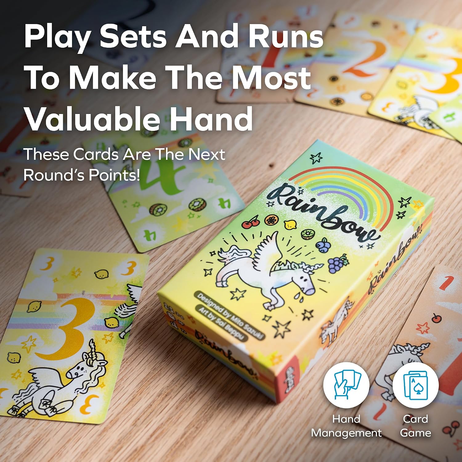 Allplay Rainbow Card Game - Fast-Paced Hand Management (English & Chinese)