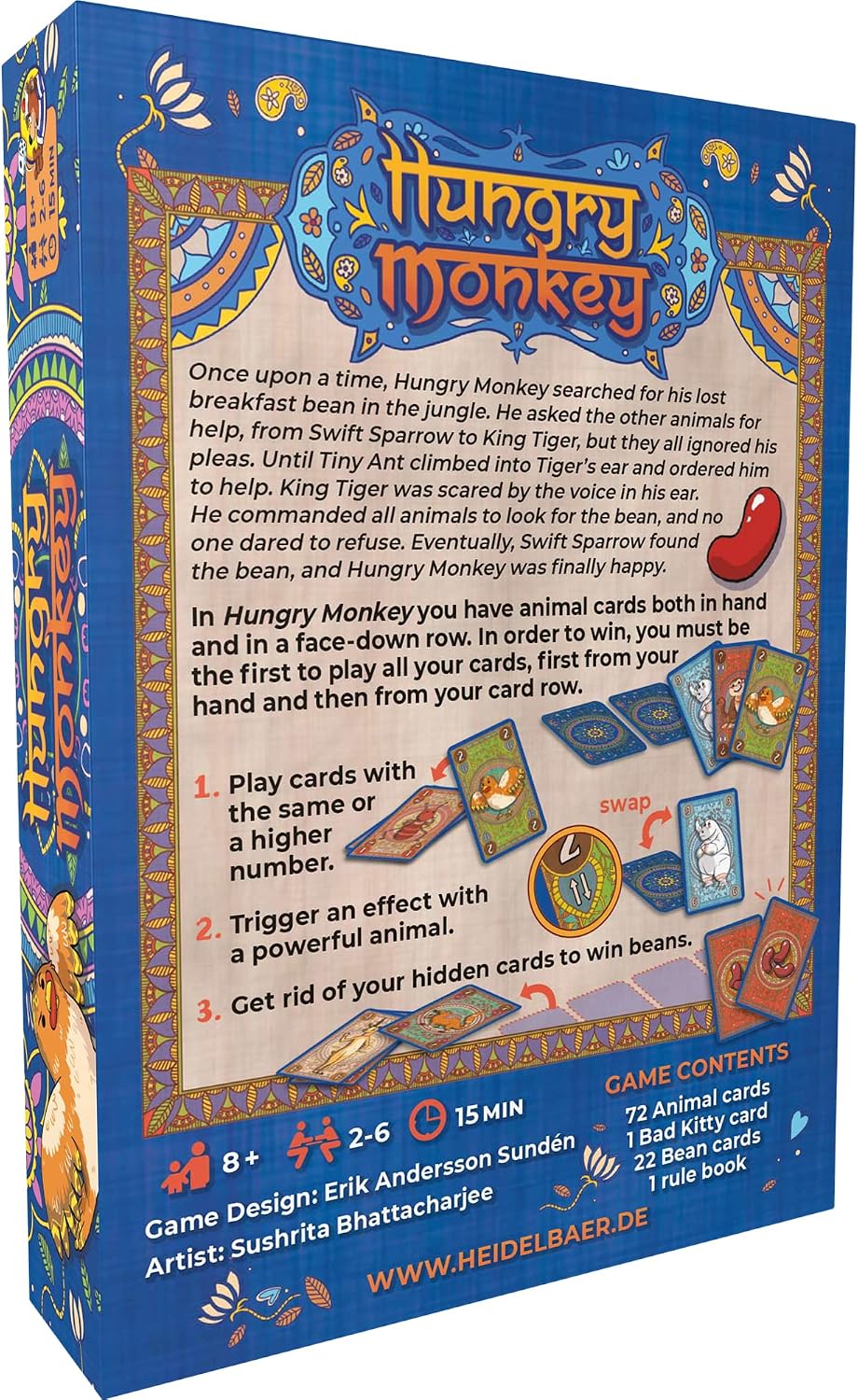 HeidelBÄR Games Hungry Monkey - Card Game – The Smart & Easy Family Card Game Right Out of The Jungle