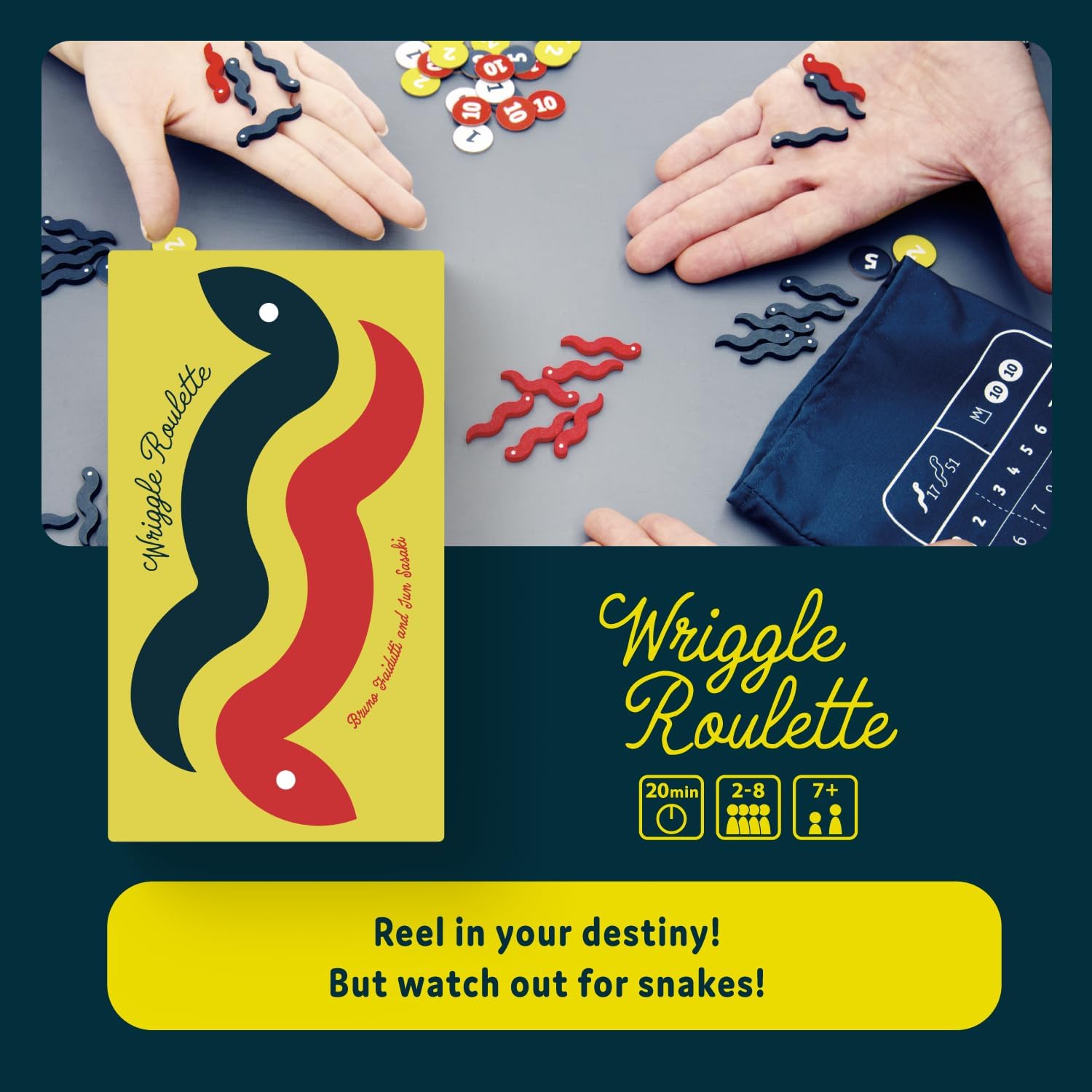 Wriggle Roulette Board Game, Push-Your-Luck Fun for Kids & Adults, Ages 7+