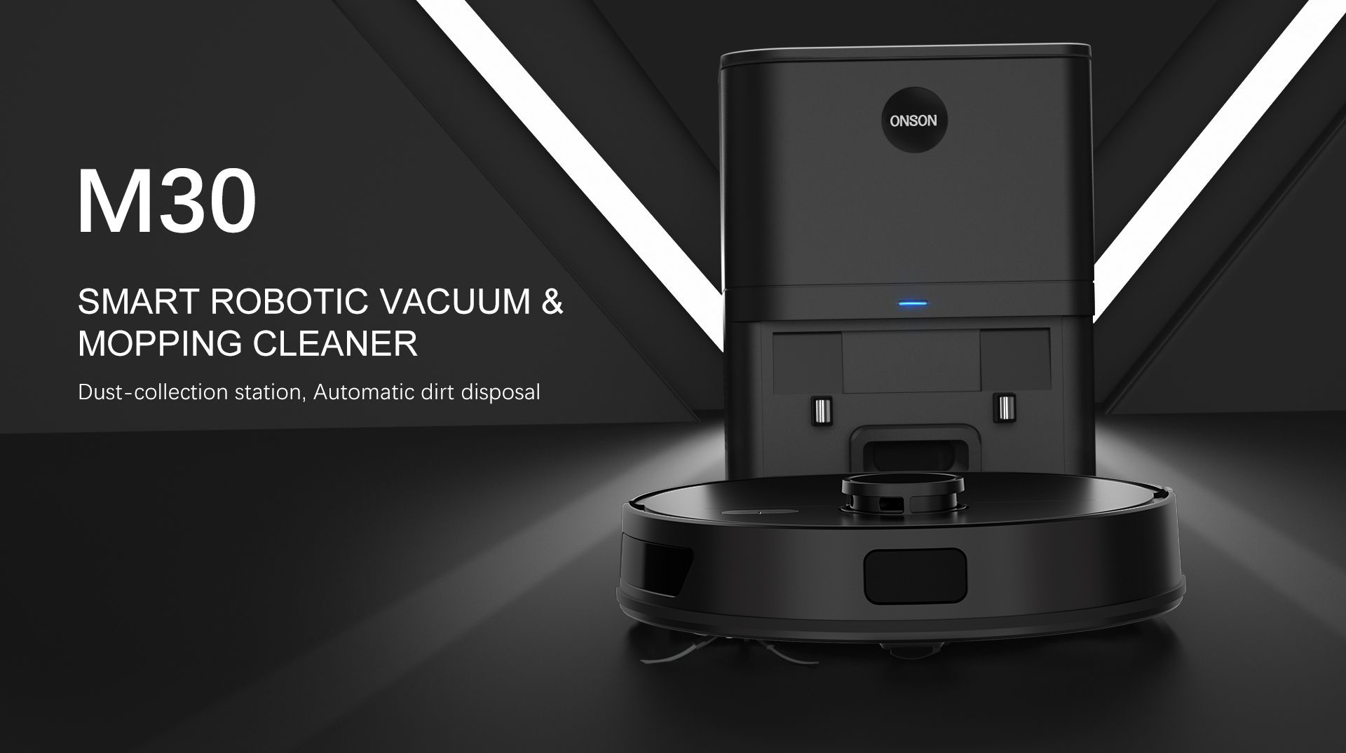 ONSON M30 robotic vacuum cleaner 2000Pa Self-Emptying And Self-Cleaning LDS Navigation System WiFi, 120 Minutes Runtime,Robot Vacuum Cleaner for Carpets, Pet Hair, Hard Floors