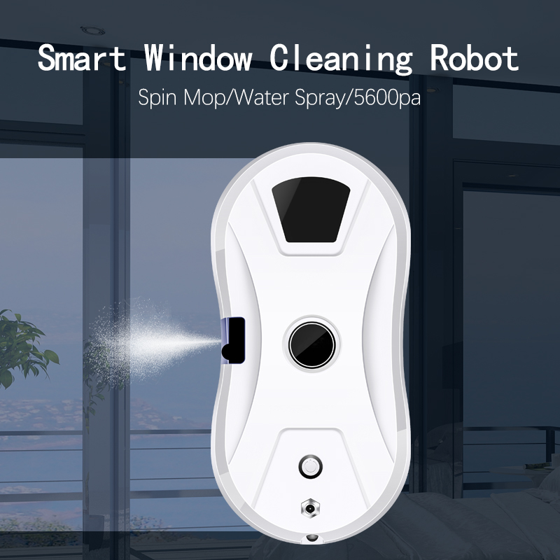 JUNYAN W14S Window Cleaner Robot 5600Pa  High Suction Power,One side auto water spray Remote Control Window Cleaning Robot for Windows/Tiles/Class Door