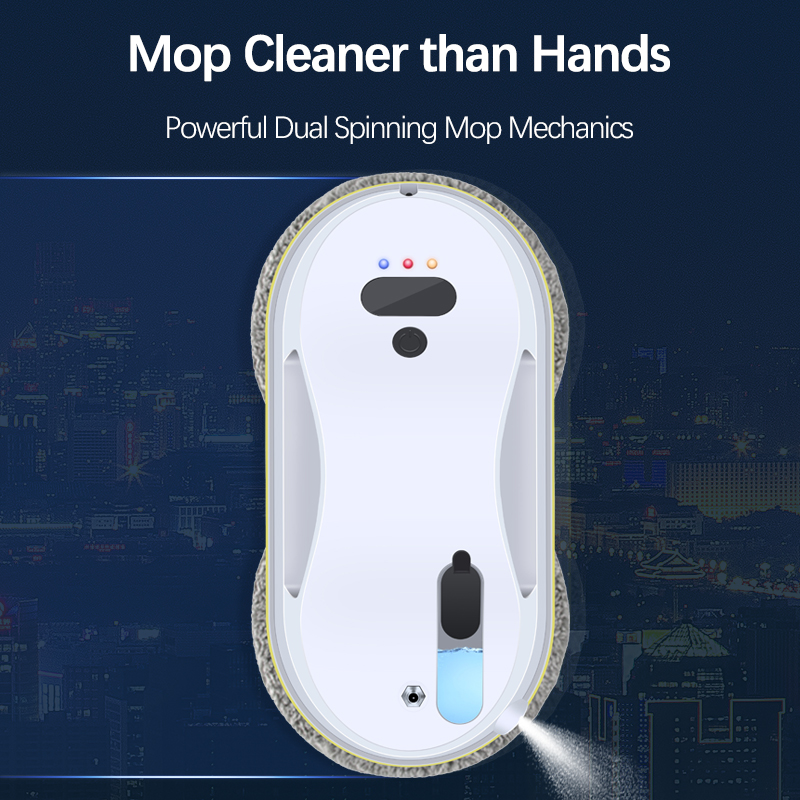 JUNYAN W15S Window Cleaner Robot 5600Pa  High Suction Power,One side auto water spray Remote Control Window Cleaning Robot for Windows/Tiles/Class Door