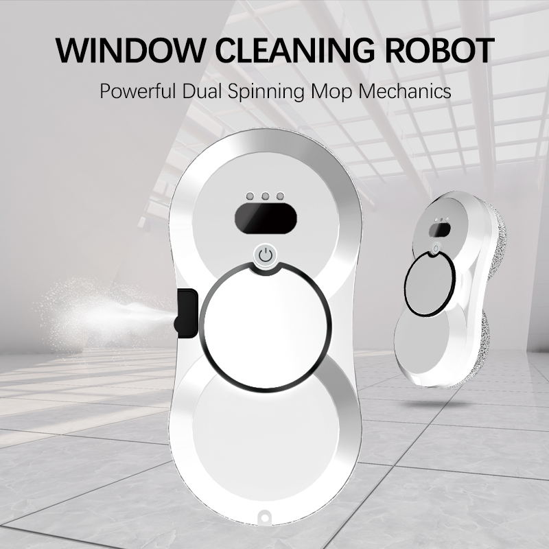 JUNYAN W17S Window Cleaner Robot 5600Pa  High Suction Power,One side auto water spray Remote Control Window Cleaning Robot for Windows/Tiles/Class Door