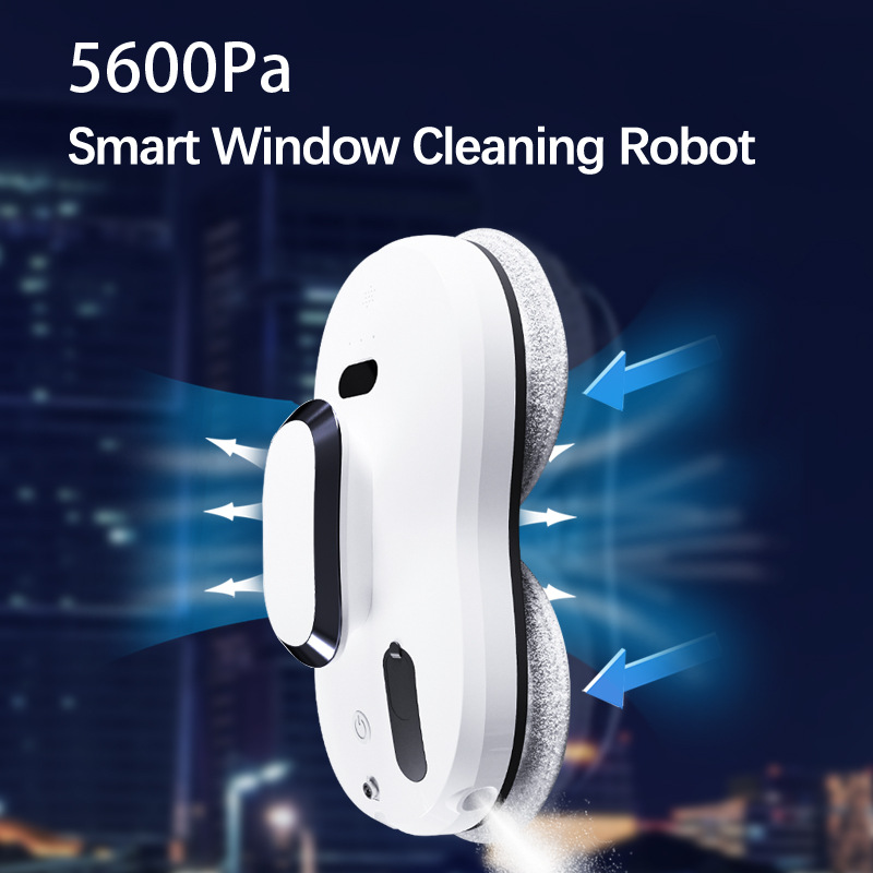 JUNYAN W121S Window Cleaner Robot 5600Pa  High Suction Power,One side auto water spray Remote Control Window Cleaning Robot for Windows/Tiles/Class Door