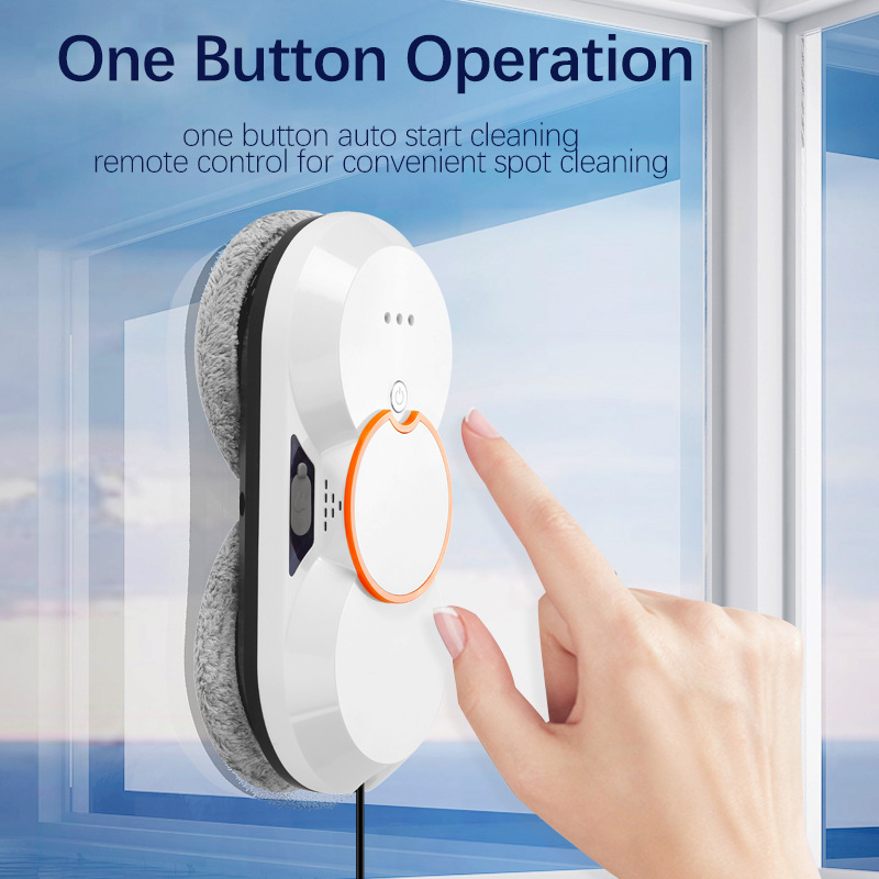 JUNYAN W24D Window Cleaner Robot 5600Pa  High Suction Power,Two sides auto water spray Remote Control Window Cleaning Robot for Windows/Tiles/Class Door