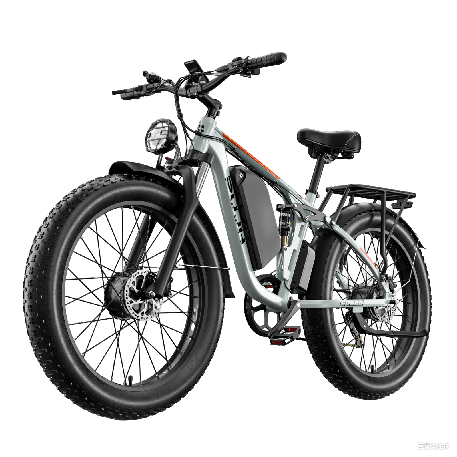 Snow Electric Bike, 52V 25Ah Peak 3000W Dual Motor 24" Fat Tire Ebike for Adult, Max 36 mph & 35-110 Miles Full Suspension Electric Moped, Hydraulic Brake Dirt Mountain E Bicycle for Menydraulic Brake Off Road Dirt Mountain E Bicycle for Men