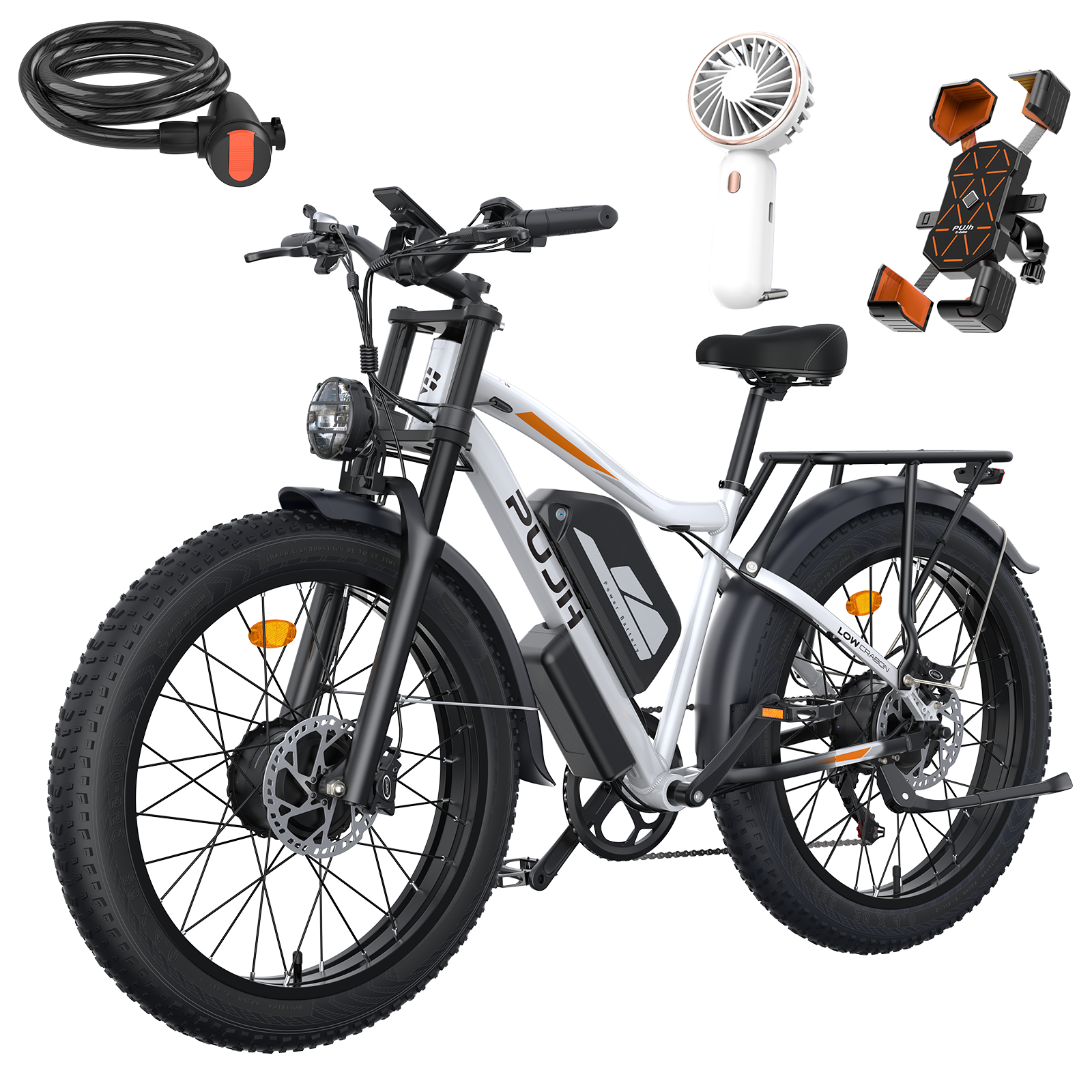 Electric Bike for Adult, 52V 25Ah Peak 3000W Dual Motor 26" Fat Tire Ebike, Max 38 mph 45-120 Mileage Electric Moped for Commute, Hydraulic Brake Off-Road Dirt Mountain E Bicycle PU2 Pro