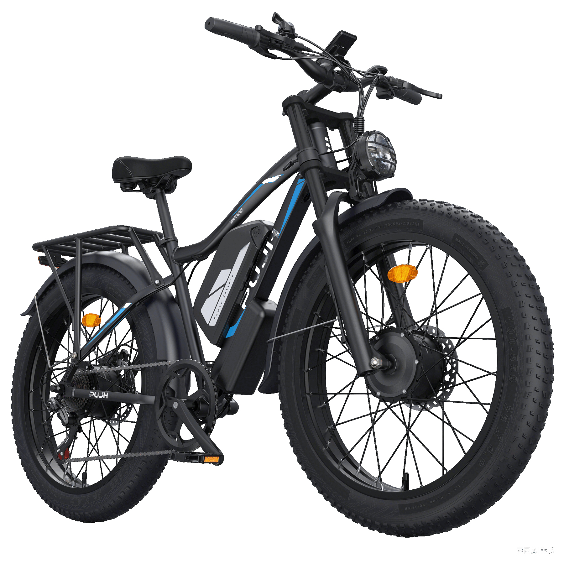 Snow Electric Bike, 52V 25Ah(1300Wh) Peak 3000W Dual Motor 26" Fat Tire Ebike for Adult, Max 36 mph &35-110 Miles Electric Moped with Hydraulic Brakes, Off Road, Dirt, Mountain E Bicycle for Men
