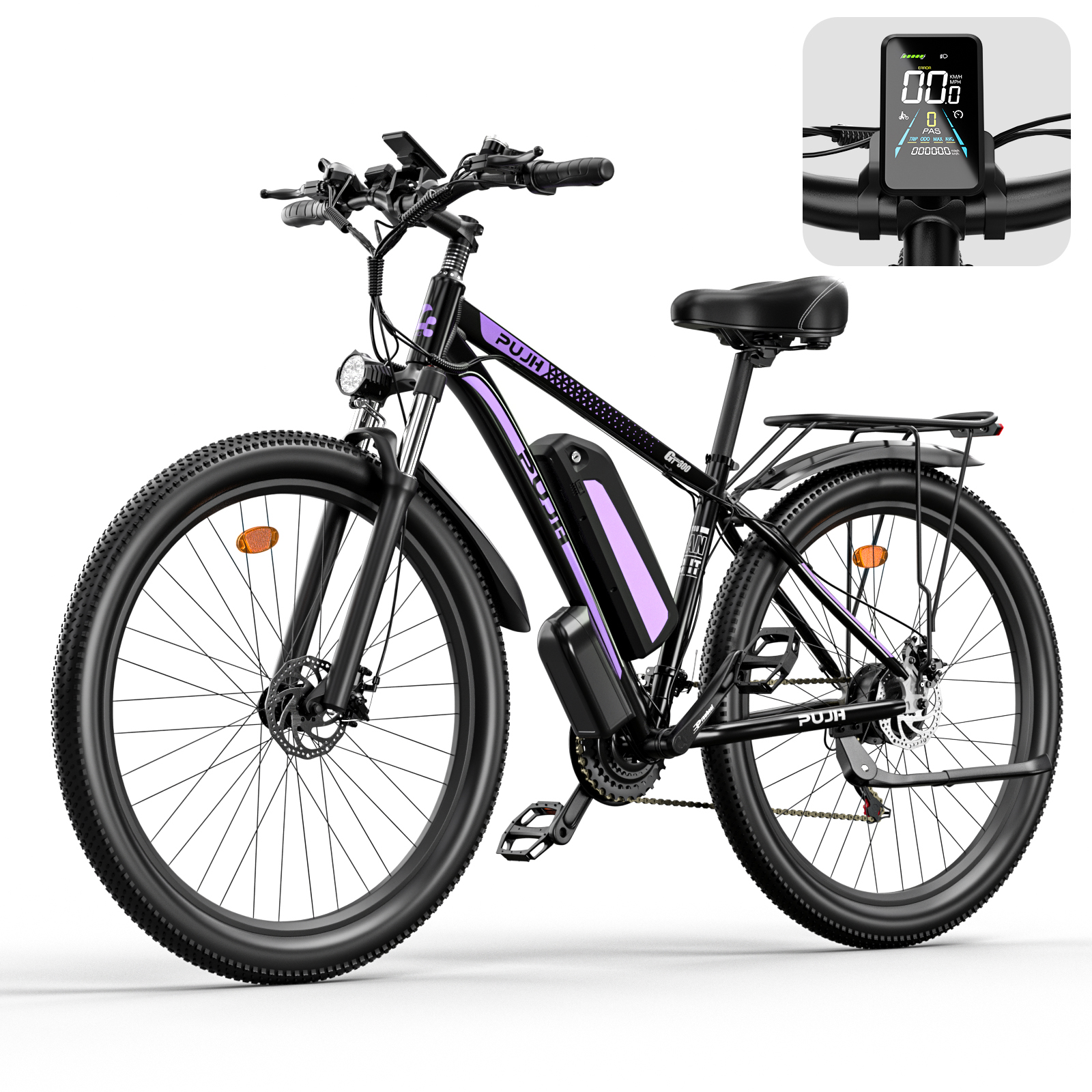 Electric Bike, 48V 17.5Ah(768Wh) Peak 1500W 29'' Ebike for Adult, Max 28-32 mph & 30-80 Miles Electric Bicycle with Disc Brakes, 21 Speed, Front Suspension Off Road Mountain E Bike for Men