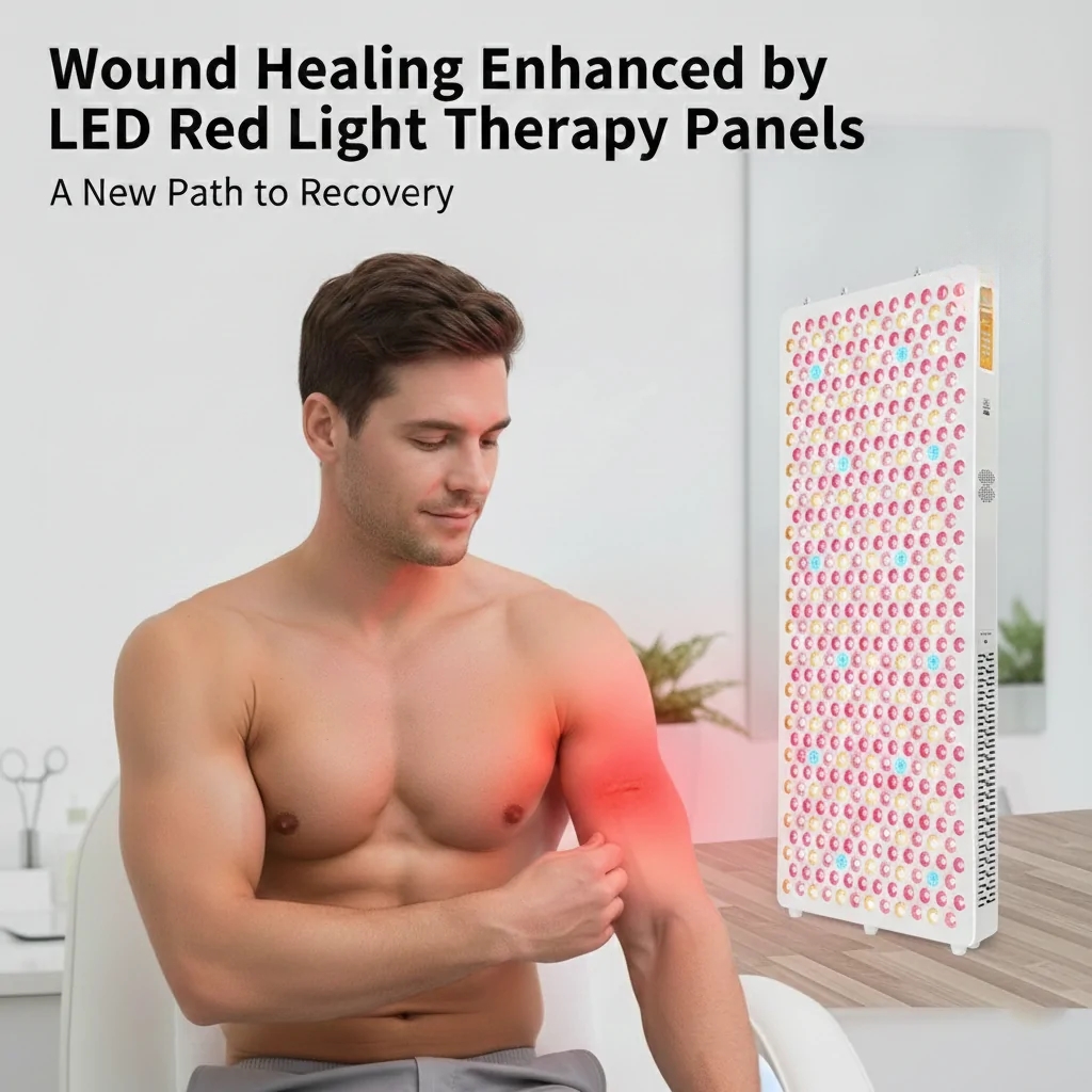 Red light treatment panel promotes wound healing