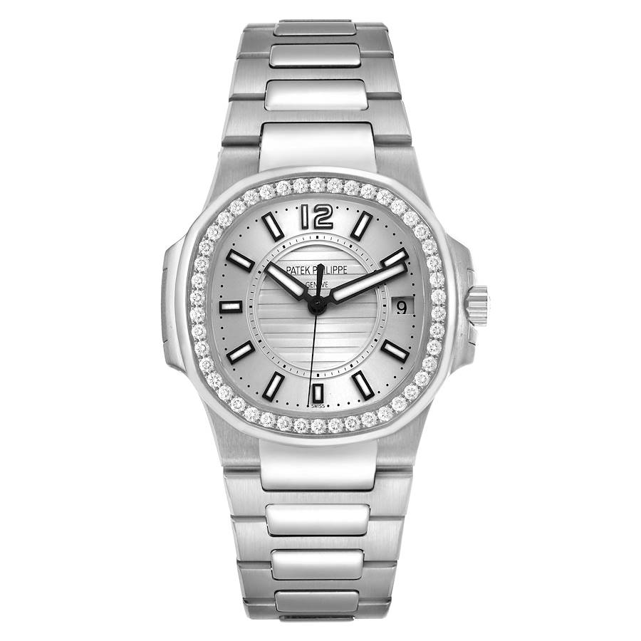 Replica Patek Philippe Nautilus White Gold Diamond Bezel Watch 7010 7010G