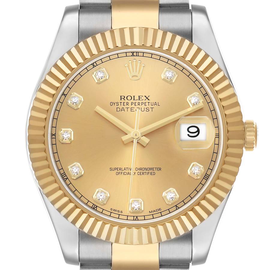 Replica Rolex Datejust II 41 Stahl Gelbgold Diamant Herren Uhren 116333