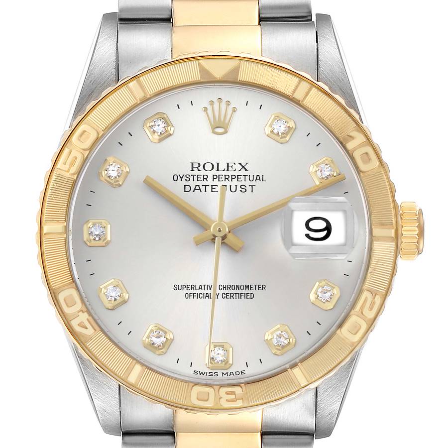 Replik Rolex Datejust Turnograph Stahl Gelbgold Diamant Herren Uhren 16263