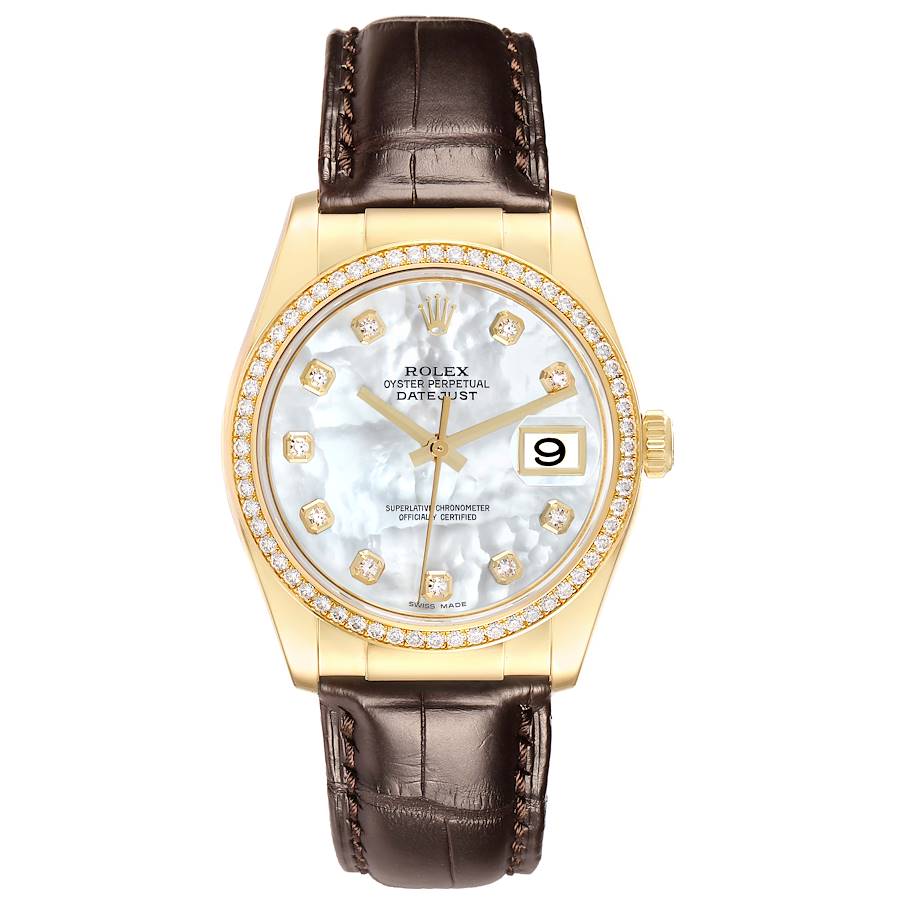 Replica Rolex President Gelbgold Perlmutt Diamant Herren Uhr 116188