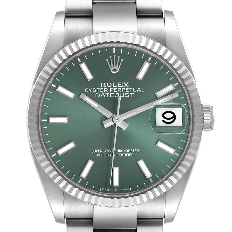 Replica Rolex Datejust Stahl Weissgold Mintgrunes Zifferblatt Herren Uhren 126234