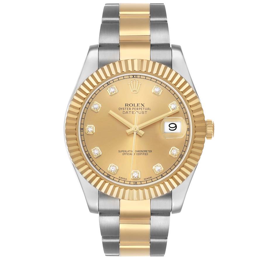 Repliky Rolex Datejust II 41 Steel Yellow Gold Diamond Mens hodinek 116333