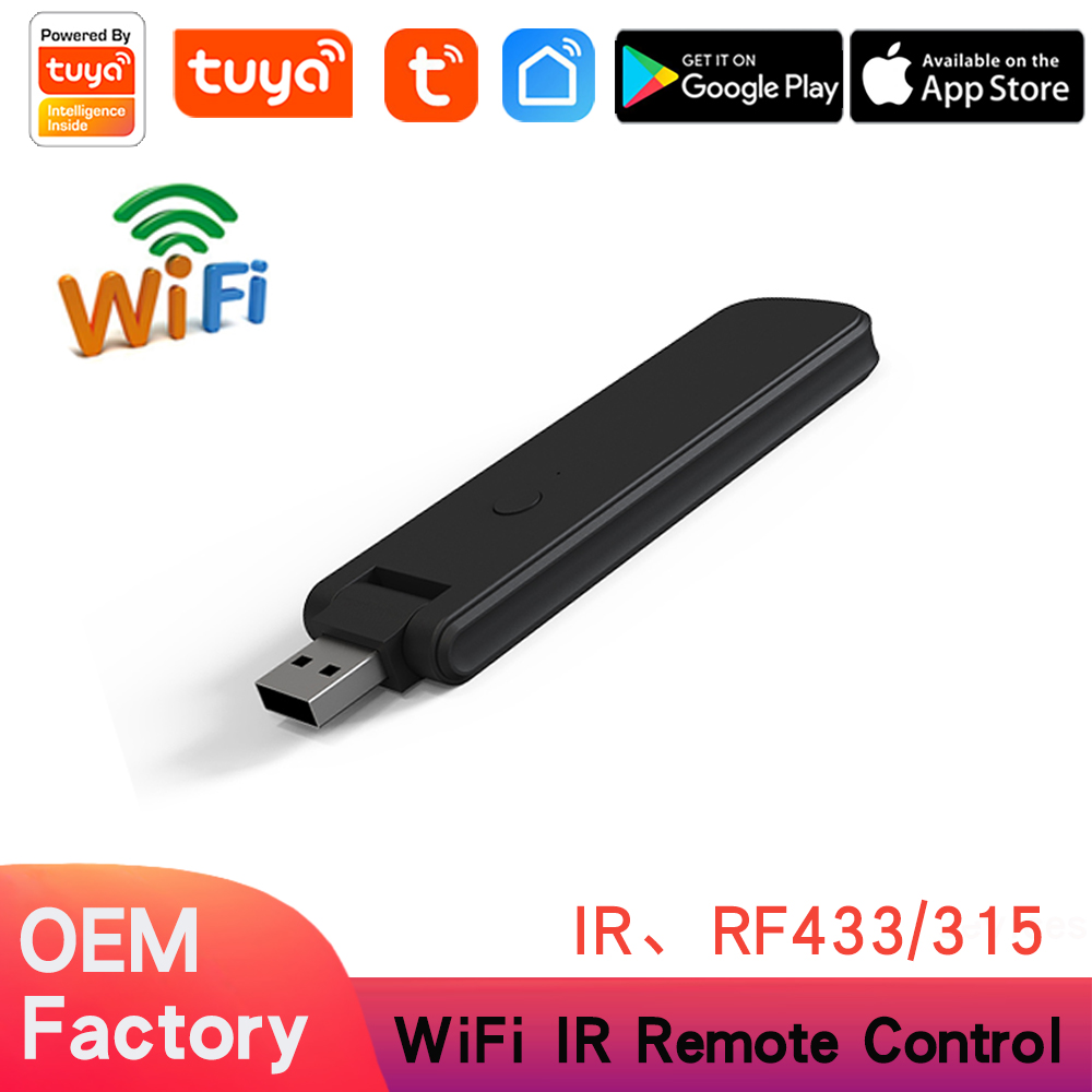 Tuya WiFi IR+RF Remote Control WiFi USB Power Smart Home for TV Fan Air Conditioner Work with Alexa Google Home Yandex Alice