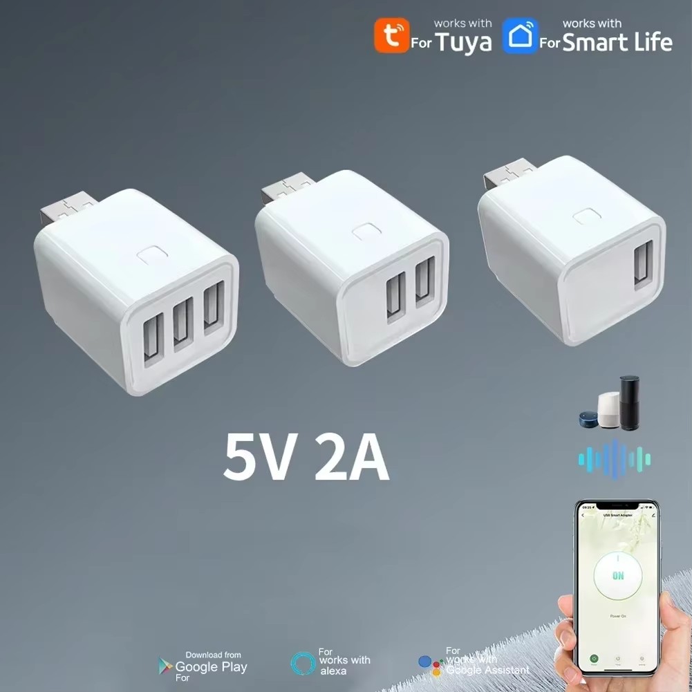 3in1 Tuya Smart WiFi USB Type-C Adaptor Switch 5V Mini USB Power Adaptor Smart Life Control Via Alexa Google Yandex alice