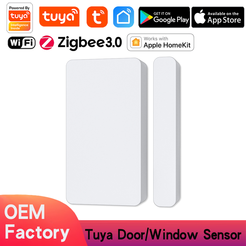 Tuya Homekit ZigBee Door Window Sensor Detector Open/Closed Detectors Wireless Window Sensor with App Notification Alert, Contact Sensor for Home Security