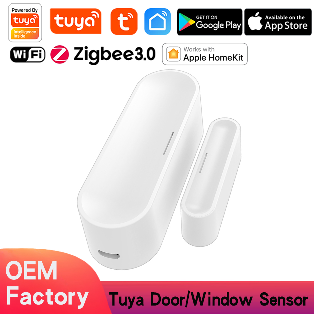 Tuya Homekit ZigBee Door Window Sensor Detector USB Powered Open/Closed Detectors Wireless Window Sensor with App Notification Alert, Contact Sensor for Home Security