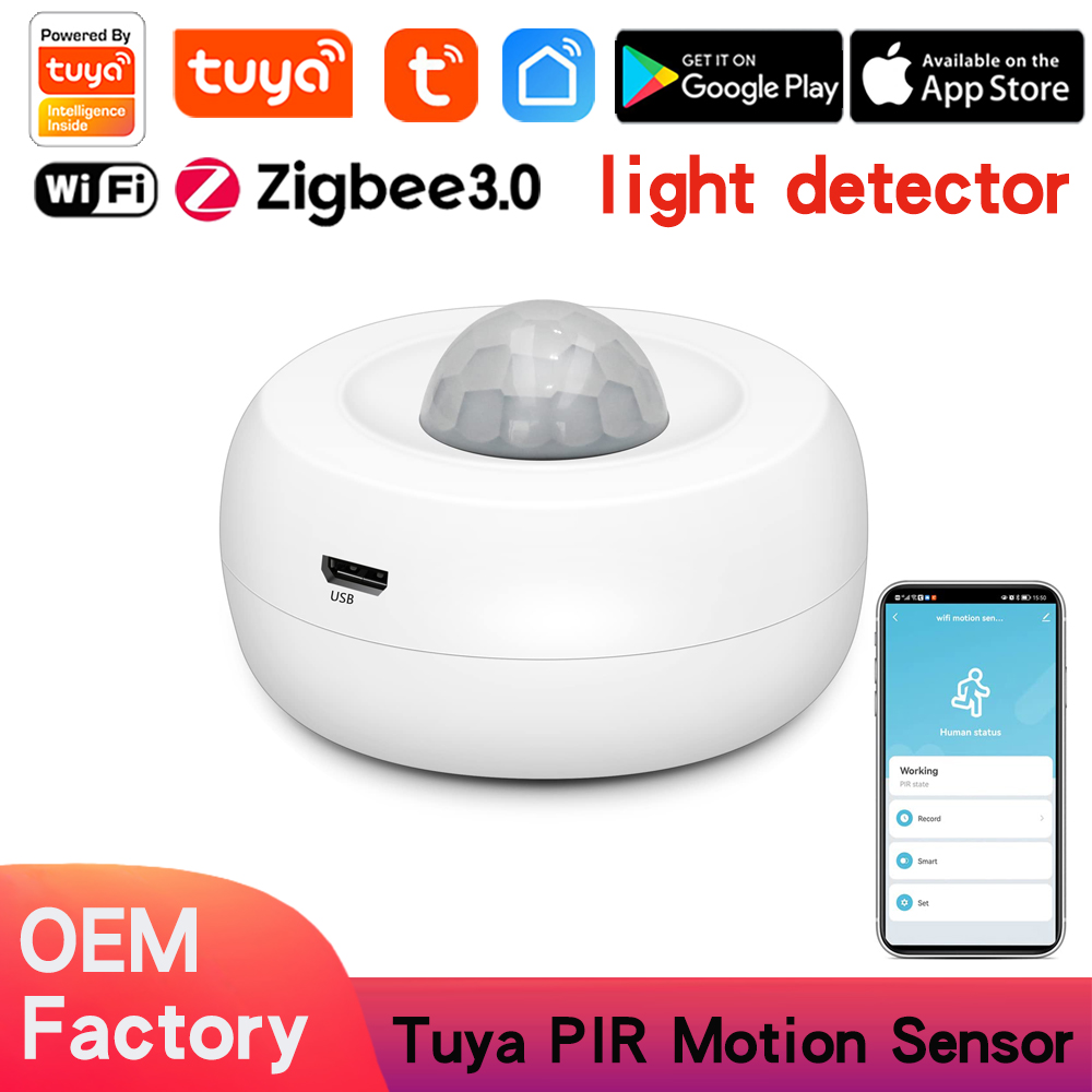 Tuya WiFi Zigbee PIR Motion Sensor Smart Home Infrared Passive sensor with light illuminance detector Smart Life App