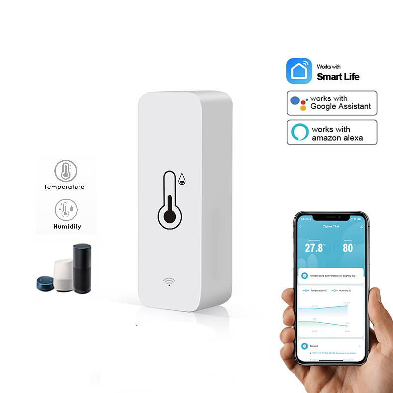 Tuya WiFi Temperature Humidity Sensor: Wireless Temperature Humidity Monitor with App Alert, Free Data Storage Export, Smart Indoor Thermometer Hygrometer Compatible with Alexa Google Assistant