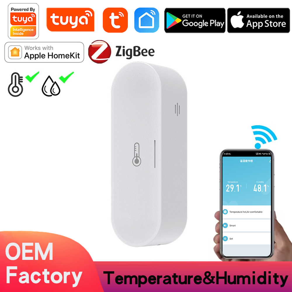 Tuya Homekit Zigbee Temperature And Humidity Sensor Indoor Thermometer Work With Alexa Google Home Assistant