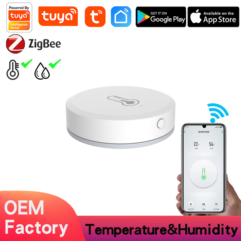 Tuya Zigbee Smart Temperature Humidity Sensor Indoor High-precision Hygrometer Controller Monitoring