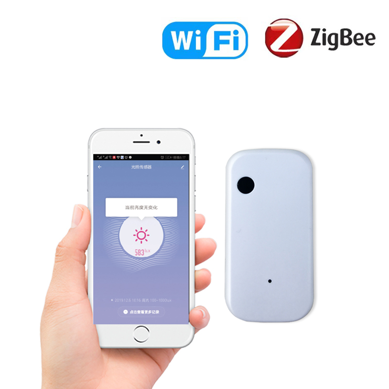 Tuya Light Sensor ZigBee3.0 WiFi Light Sensor Graffiti Smart Home APP Remote Brightness Sensor Plug in Brightness Detection Intelligent Linkage Light Detection