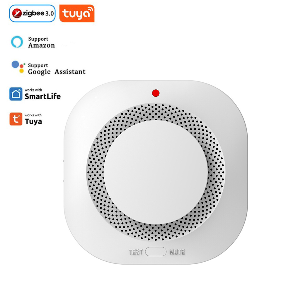 Tuya WiFi Zigbee Smart Smoke Detector Fire Alarm, Wireless Smoke Detector, Smoke Alarms with Real-Time App Notifications