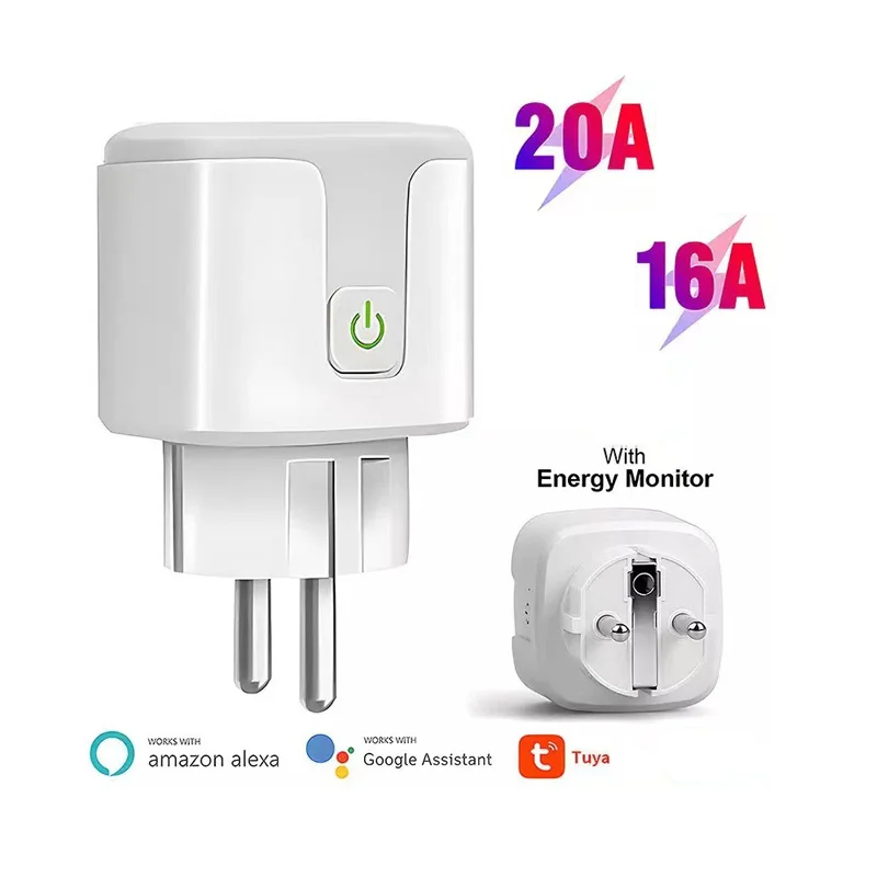 Tuya WiFi Zigbee Smart Plug 16A/20A EU Smart Socket With Power Monitoring Timing Function Smart Life APP Voice Control Via Alexa Google