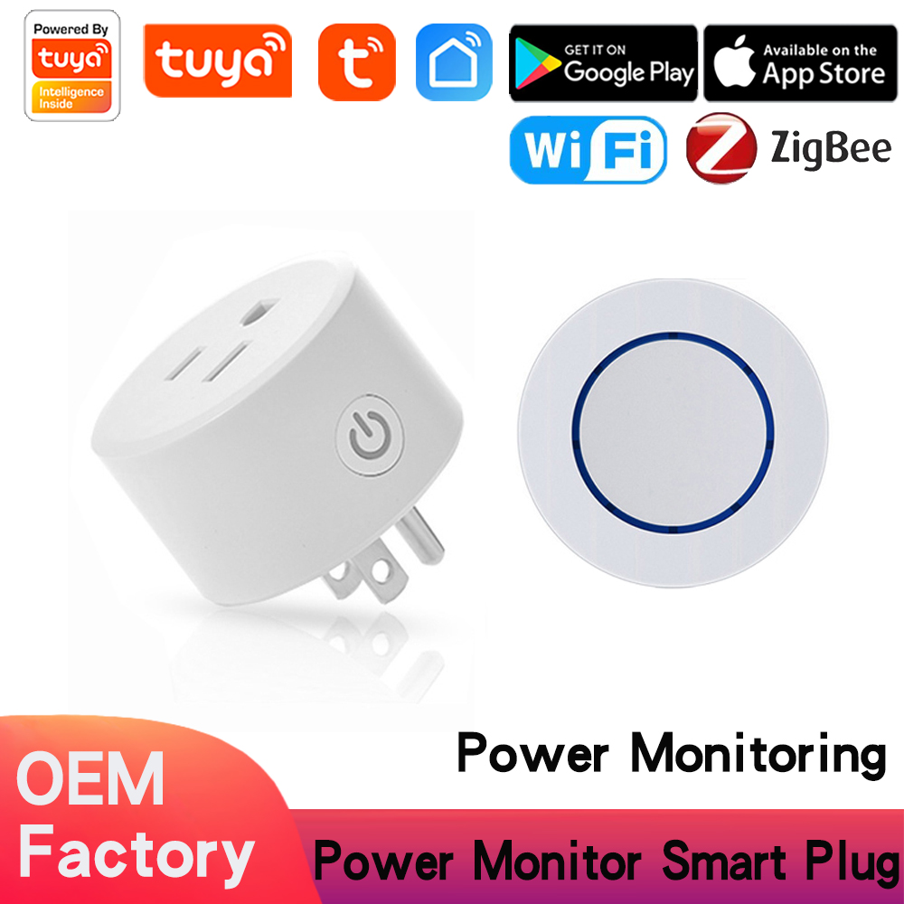 Tuya WiFi Zigbee Smart Socket US Plug APP Remote Control Work with Alexa Google Home Control , Smart Outlet with Timer & Group Controller
