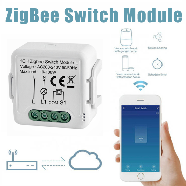 Tuya Smart WiFi Zigbee3.0 Smart Light Switch Module No Neutral Wire Required 1 2 3 4 Gang Supports 2 Way Control Alexa Hey Google