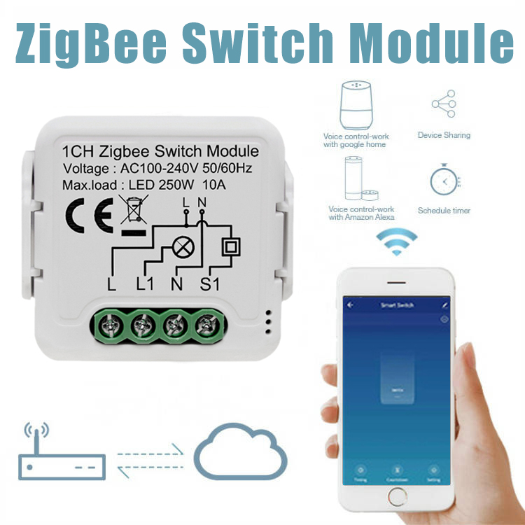 Tuya Smart WiFi Zigbee3.0 Smart Light Switch Module 1 2 3 4 Gang Supports 2 Way Control Alexa Hey Google