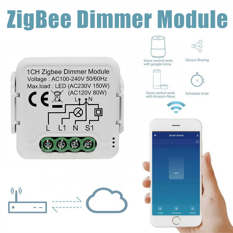 Tuya Wifi Zigbee Smart Dimmer Switch Module 10A Support 2 Way Control Dimmable Light Switch 1 2 Gang Work with Alexa Google Home