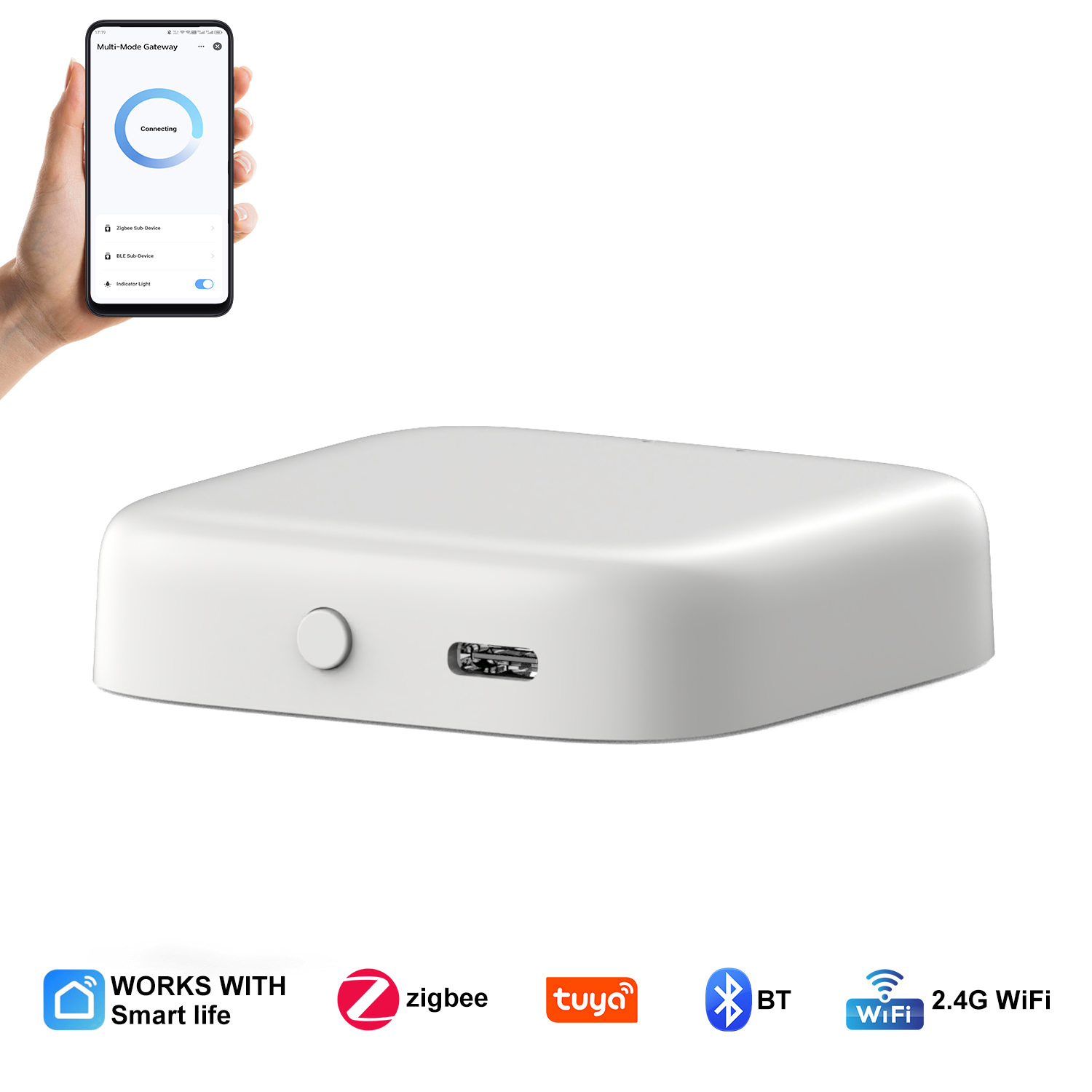 Tuya WiFi Multi-Mode Gateway ZigBee Bluetooth Gateway Hub Smart Home Bridge Support Alexa Google Home