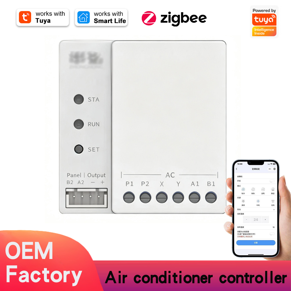 Tuya Zigbee Central Air Conditioner Controller, Mobile Remote & Smart Speaker Voice Control for VRV/VRF Air Conditioning System