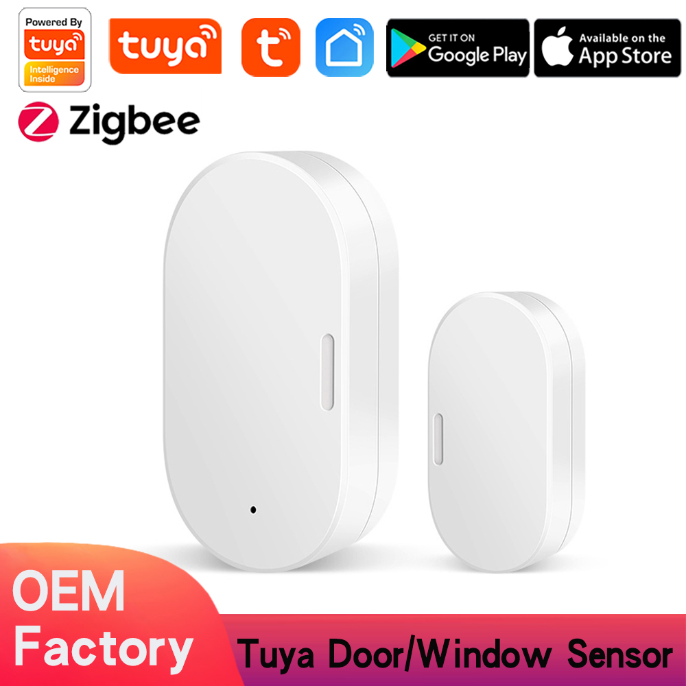 Tuya Zigbee Door Window Magnetic Sensor Smart Home Wireless Door Detectors Automation Security Protection