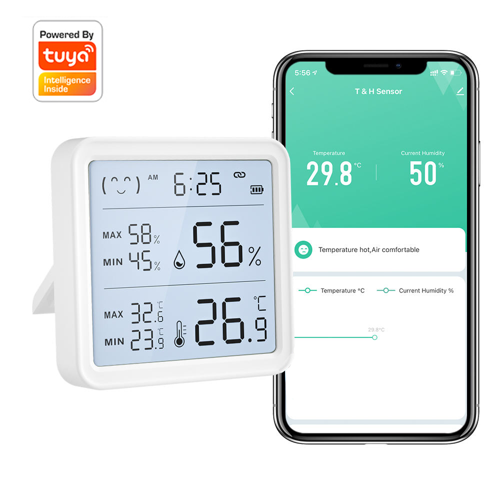 Tuya WiFi Temperature Humidity Sensor Calibration function for Smart Home Backlight Wireless Hygrometer Thermometer Compatible BT Tuya Smart Life TH08por 
