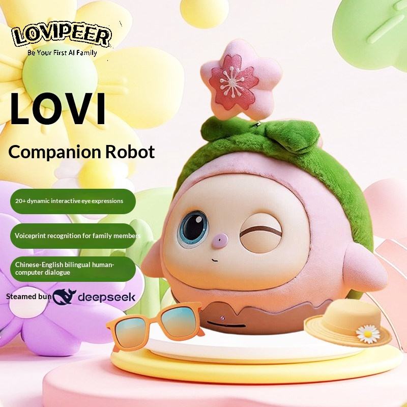LOVIPEER Companion AI Robot Lovi Bean Bag Deepseek Smart Doll Plush Toy Dynamic Interactive Eyes Blind Box Packaging