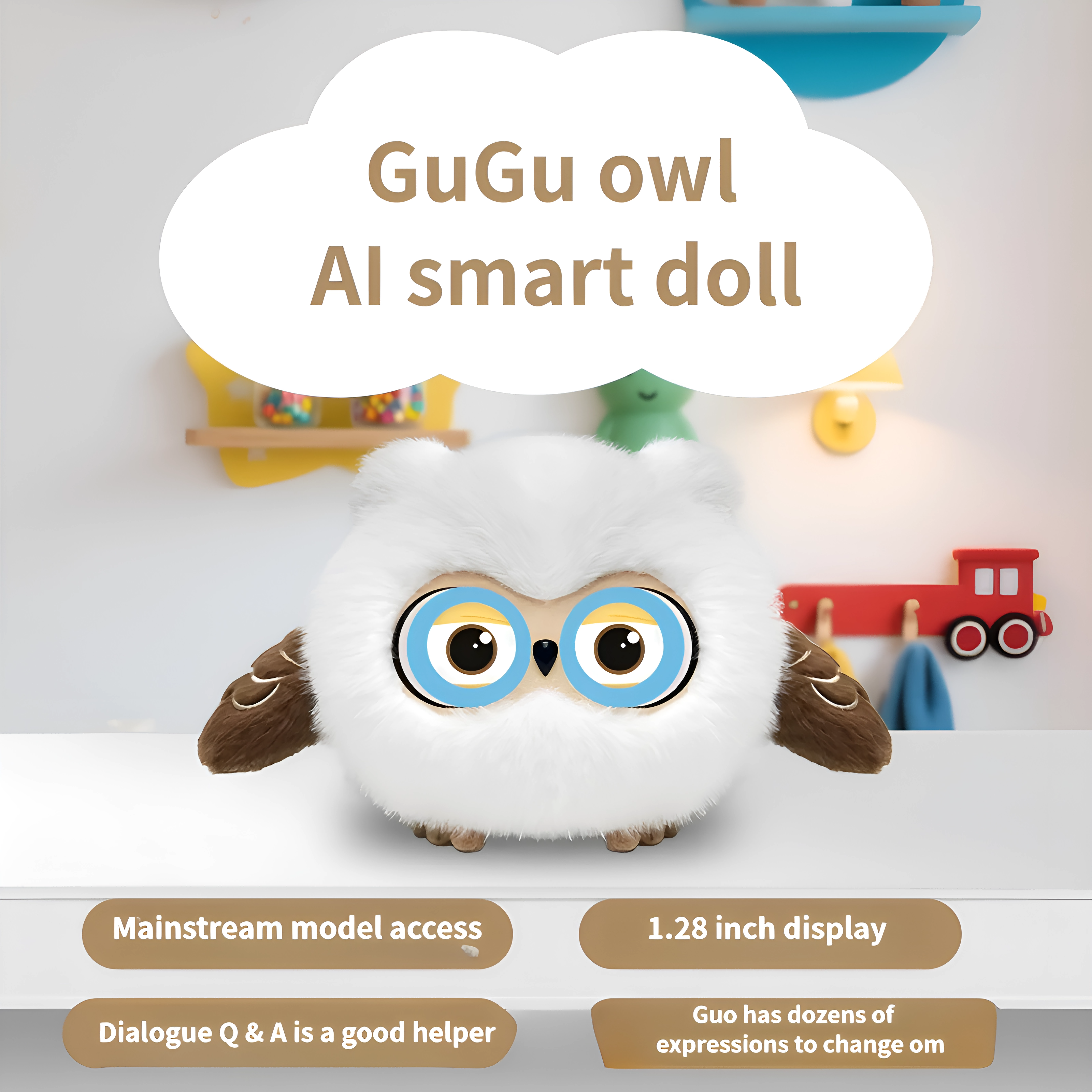 AI Eye Owl / Emotional Q&A Conversation / Science Enlightenment / Plush Toy / Stuffed Doll