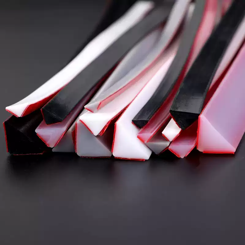 Self-adhesive triangular silicone seal strip for door and window sealing