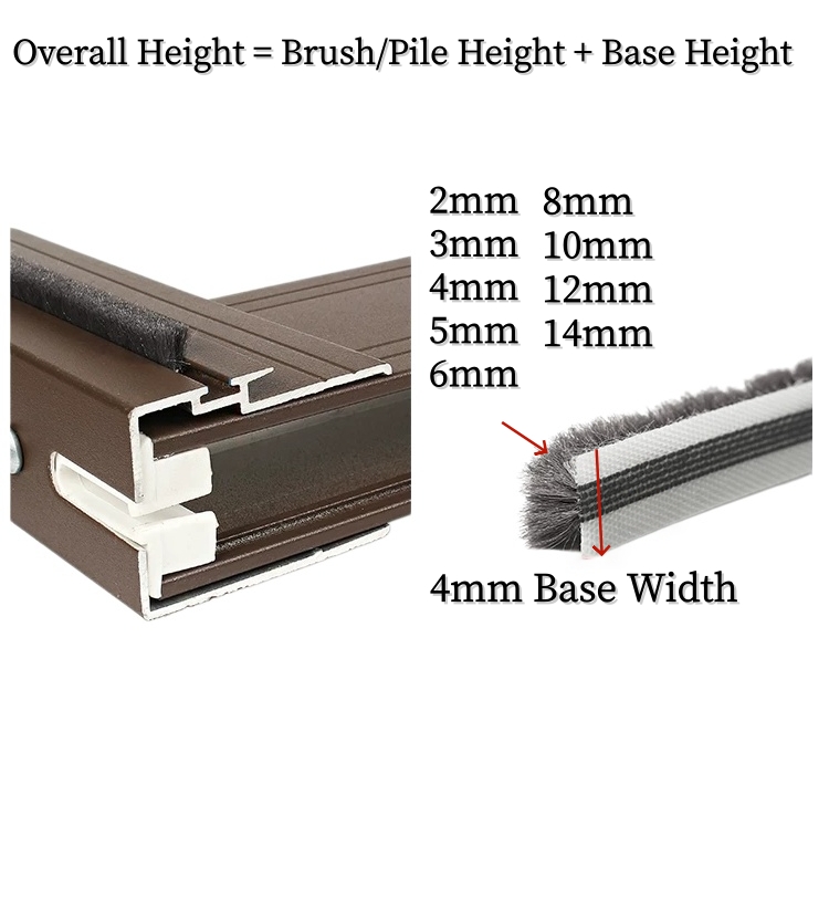 Insert Type Brush Seal 6 mm Width for Doors & Windows | Sliding Door & Window Weatherstrip