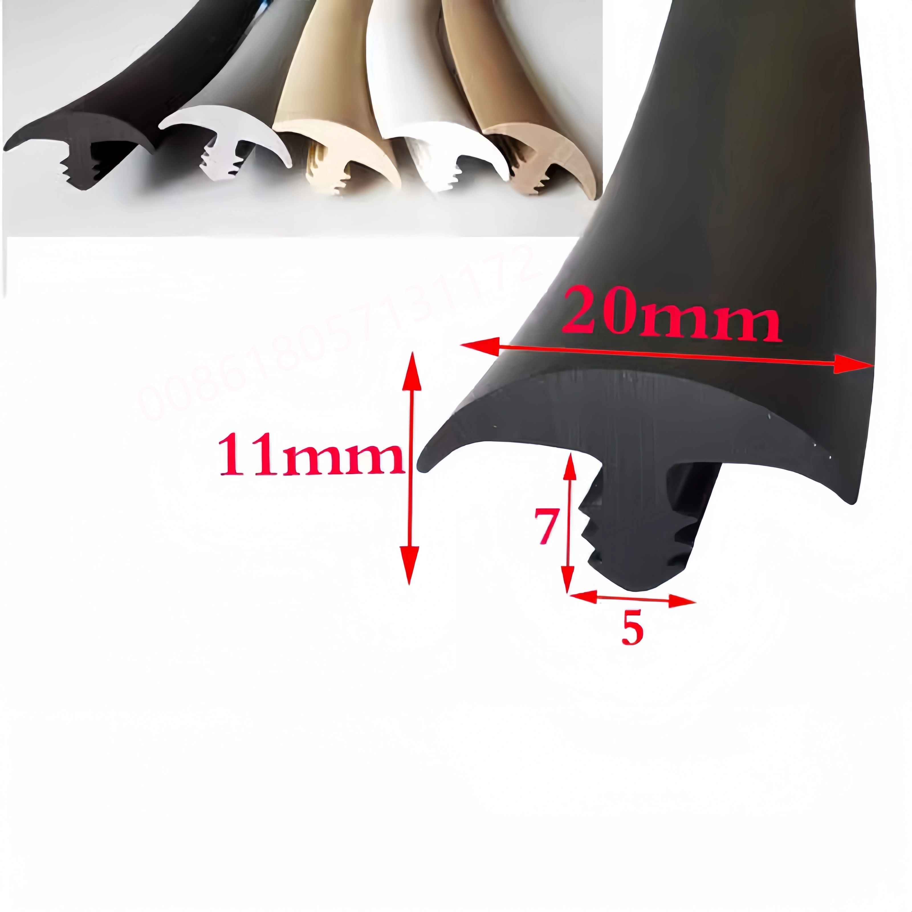 20 x 11 mm Barbed T Profile Edge Trim | Flexible PVC Seal Strip for Panel Protection