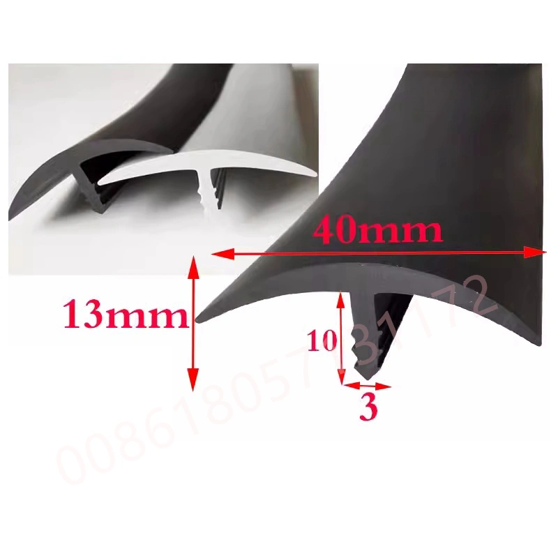 40 x 13 mm Rounded Top Barbed T Profile Edge Trim | Flexible PVC Insert Trim for Gap Filling & Edge Protection