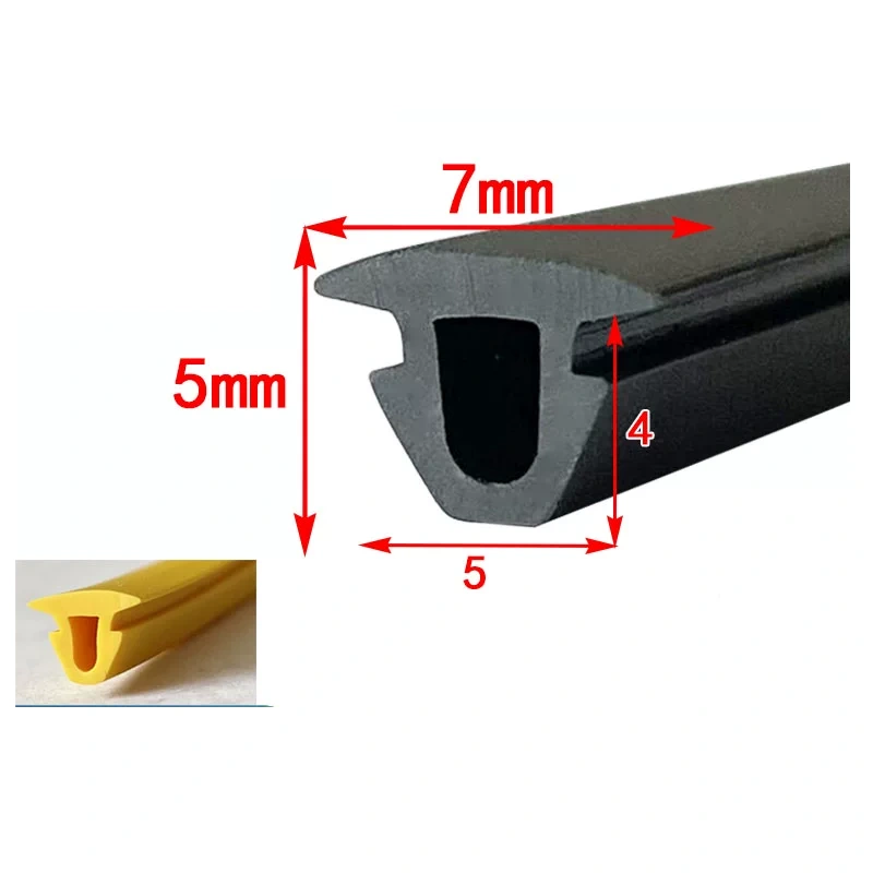 7 x 5 mm PVC T Profile Edge Trim | Flexible Push-In Trim for Aluminum Profiles & Panel Edges