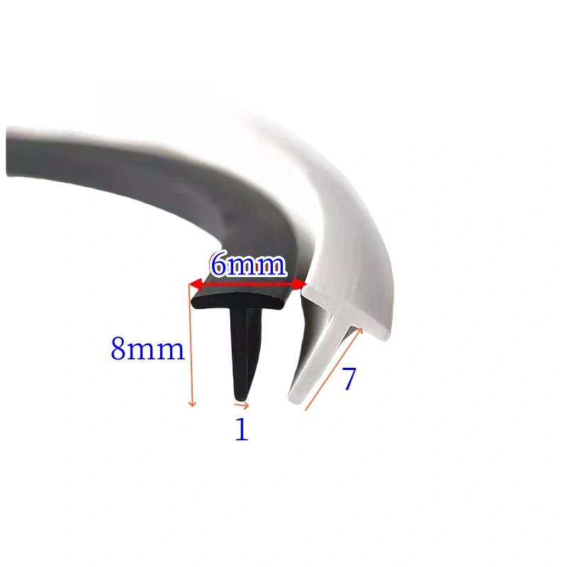 6 x 8 mm T Profile Edge Trim | Flexible PVC Insert Trim for Gap Filling & Edge Protection