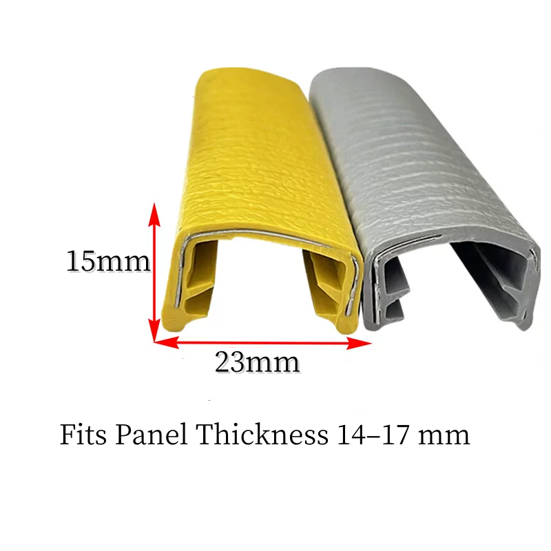 23 x 15 mm PVC Metal-Reinforced Pinchweld Edge Trim | U Channel Edge Seal for 13-16 mm Panels