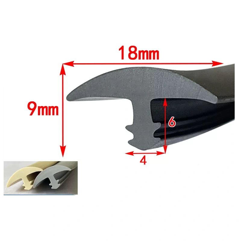 18 x 9 mm T Profile Seal Strip | Flexible PVC Edge Trim for Panel Sealing & Protection